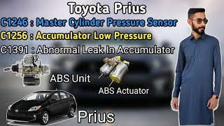 C1246  C1256  C1391 ABS Unit amp ABS Actuator Replace Toyota Prius 2011 Model Very interesting Video [upl. by Edholm]