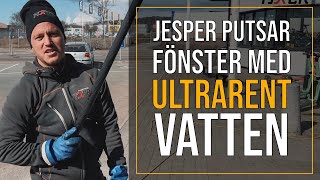 Jesper putsar fönster med ultrarent vatten Bästa putsa fönster tips [upl. by Whitson]