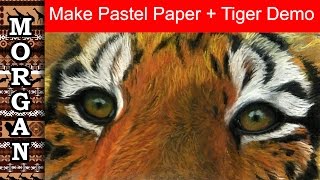 Making Pastel Paper CHEAPLY  Tiger Demo Jason Morgan Wildlife Art [upl. by Idyak]