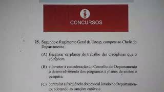 faço questão de estudar REGIMENTO GERAL da Unesp sobre o Chefe Departamental [upl. by Koralie]