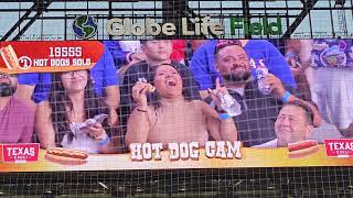 Texas Rangers Hot Dog cam Dollar hot dog day 7324 [upl. by Rahman]