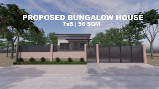 PROPOSED BUNGALOW HOUSE 3BR  7X8  56 SQM [upl. by Enayd]