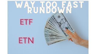 ETFs and ETNs  Way Too Fast Rundown [upl. by Rabka762]