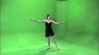 Dancing ballerina on a green screen stock footage [upl. by Asilet219]