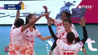 Dmitrieva Anna 2425 Defence Attack Block white jersey 12 Everest volleyball league Nepal [upl. by Nomyt]