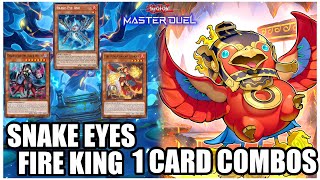 SNAKE EYES FIRE KING  ALL 1 CARD COMBOS Guide [upl. by Leandra]