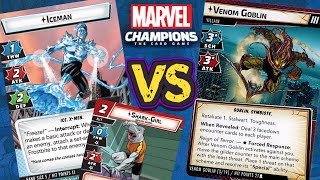 Iceman Vs Venom Goblin Expert Marvel Champions Gameplay [upl. by Mellisent]