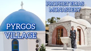 The wonderful PYRGOS VILLAGE amp PROPHET ELIAS MONASTERY BusTourSantoriniGreece Part 1 [upl. by Vi]