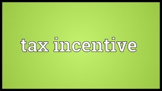 Tax incentive Meaning [upl. by Leuneb]