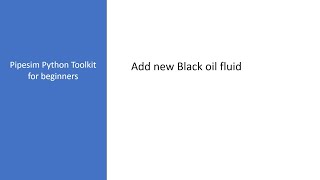 PTK08 Create Black oil fluid using PTK [upl. by Eelytsirk]