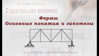 Строительная механика Фермы основные понятия и гипотезы Строймех для чайников [upl. by Rafiq]