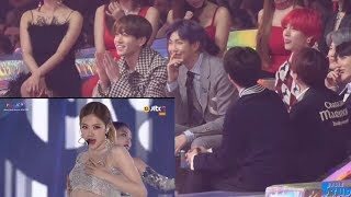 181201 BTS Reaction to 블랙핑크 BLACKPINK MelOn Music Awards 2018 [upl. by Ybor]