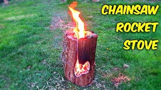 Chainsaw Rocket Log Stove [upl. by Ialohcin]