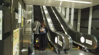 JapanTokyo Subway Daimon Station Escalators Asakusa Line to Oedo Line [upl. by Garner]