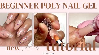 💅BEGINNER POLY NAIL GEL TUTORIAL How To Do Nail Extensions Using GLOWTIPS Poly Nail Gel CC [upl. by Nnylamme]