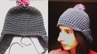 how to crochet earflap hat [upl. by Nnylf]