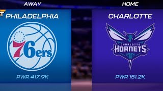 Philadelphia 76ers vs Charlotte Hornets  Plasma Quartz Tourneys Round 2 Game 3  NBA 2K Mobile [upl. by Aiel513]