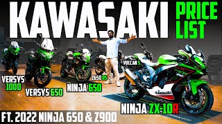 All Kawasaki Bikes In India Latest Price List 🏍️ Ft 2022 Z900 Ninja 650 Ninja 300 amp More 💥 Sugomi [upl. by Yesmar]