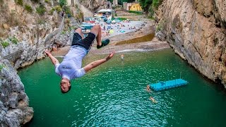 Behind the Scenes  Cliff Jumping Italy  Creating a Contiki Legend [upl. by Renaud]