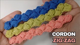 Cordón zig zag a crochet [upl. by Rednijar]