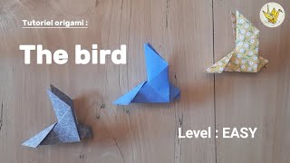 EASY Origami tutorial BIRD Great for beginners  🐦 [upl. by Larisa]