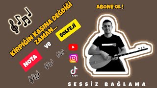 Kirpiğin kaşına değdiği zaman türküsü bağlama ileNotalı🎶 [upl. by Garvy]