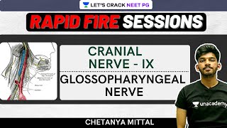 Rapid Fire Sessions  Cranial Nerve  IX  Glossopharyngeal Nerve  NEET PG 2021  Chetanya Mittal [upl. by Acenes]