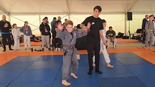 BJJ GI Kids  07072024  Double Armbar Submission  EUAN vs YASSINE  King of the Beach 2024 [upl. by Lyssa]