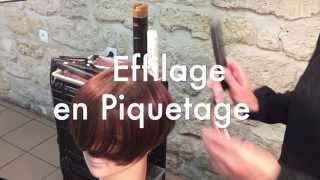 Tutoriel coiffure geste de coupe  effilage en piquetage [upl. by Bast]