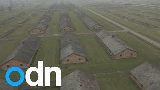 Auschwitz 70th anniversary Drone footage shows scale of camp [upl. by Hbahsur]