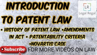 Patents lecture 1 What is patent history Patentability criteria Novartis case and sec 3IPR [upl. by Chenay523]