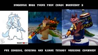 Dingodile Theme songs CB3 pre console original and N Sane Trilogy versions combined [upl. by Esiouqrut]