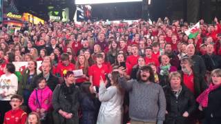 Welsh National Anthem at Times Square [upl. by Nirrek358]