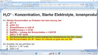 V1 pH Wert berechnen Starke Elektrolyte Aufgaben Beispiele Ionenprodukt [upl. by Zhang]