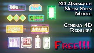 Redshift  C4D  Neon Sign [upl. by Noiraa]