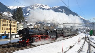 Dampfspektakel am Gotthard  Mars 2015  01 202  01 1066  50 3673 [upl. by Aizat]