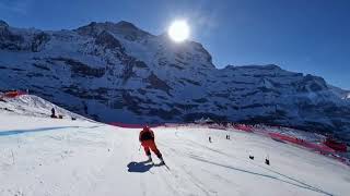 Lauberhorn Wengen 13012024 downhill Marco Odermat 1st place  POV Beat Feuz amp Marc Berthod onboard [upl. by Poole]