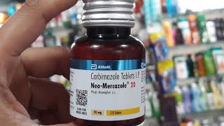 NeoMercazole 20mg tablet  Carbimazole tablet usedoseside effects पूरी जानकारी हिंदी में । [upl. by Recnal]