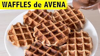 Cómo hacer WAFFLES de AVENA perfectos » gofres sin azúcar y sin harina [upl. by Nirol]