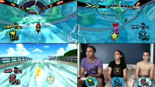 Lets Play  Mario Kart Wii  Koopa Cape with Siblings Race 14 [upl. by Naliorf]