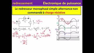 2 redresseur monophasé simple alternance non commandé charge R [upl. by Ennayar]