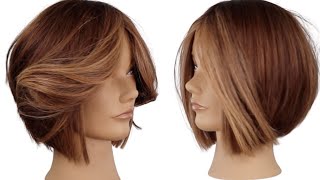 How To Cut A Layered Bob Haircut Tutorial [upl. by Ettenom]