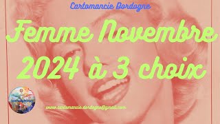 Femme Novembre 2024 à 3 choix voyance guidance cartomanciedordogne [upl. by Shewmaker609]