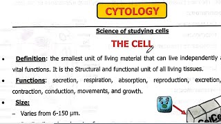 Cytology  lecture 1 Histology  طب بني سويف [upl. by Francklyn]