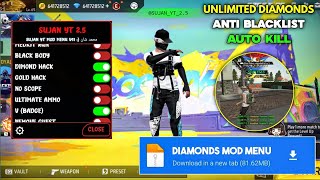 FREE FIRE MOD MENU  UNLIMITED DIAMOND HACK  FF HACK MOD MENU APK 2024 [upl. by Teteak]