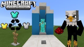 🦅 How To Make Armor Stand Swapper   Redstone Tutorial   Minecraft Pe 12 [upl. by Rozella]