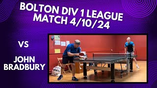 Neil Myatt vs John Bradbury Long pips BH  Bolton Div 1 League Match  41024 [upl. by Adiaroz]