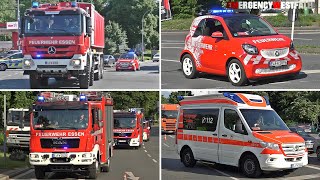 WERKSTATT in VOLLBRAND 🔥  GROßALARM in ESSEN viele Einsatzfahrten [upl. by Lebezej]