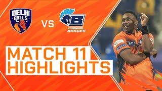 2023 Abu Dhabi T10 Match 11 Highlights Delhi Bulls vs Chennai Braves  Season 7 [upl. by Aetnuahs]