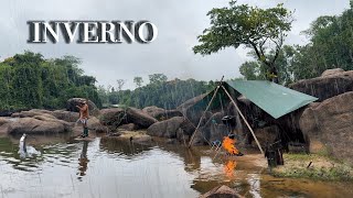 A CHUVA não deu trégua Deixei minha JANTA ESCAPAR maior SUFOCO CAPIVARA MACACOS TRACAJÁ PEIXES [upl. by Einnep]